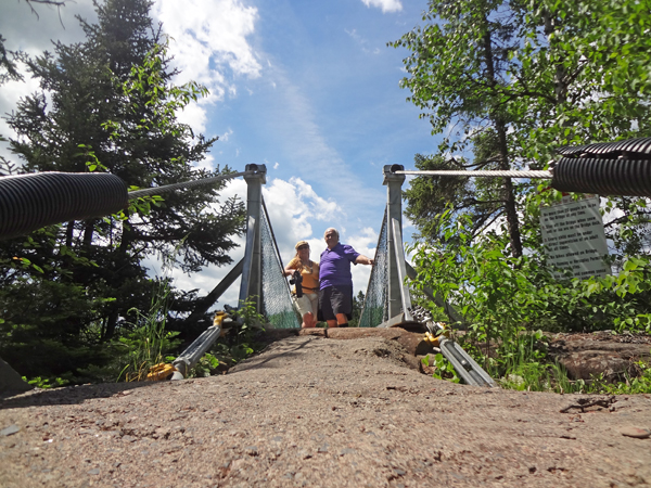 The two RV Gypsies on the first suspension bridge